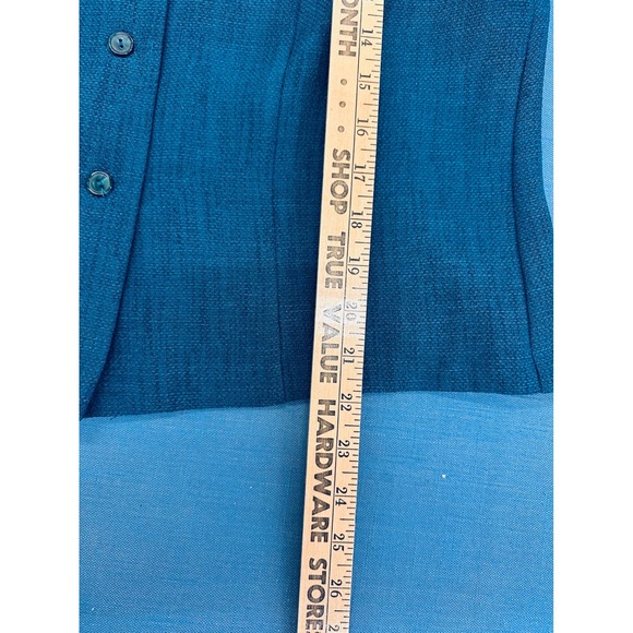 Donna Ricco Teal Button Front Blazer Jacket Size 10 ~ Vintage - Picture 5 of 6